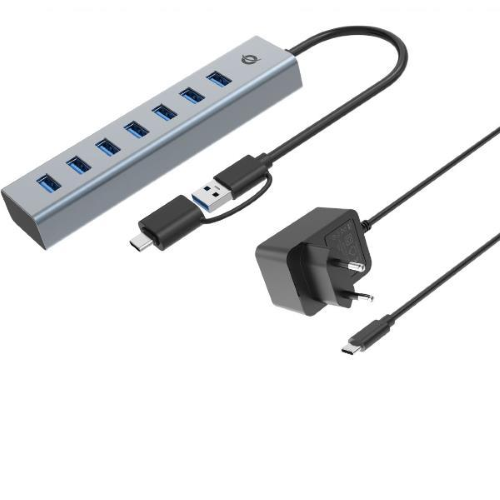 Conceptronic HUB USB 3.0 7 PORTE con alimentatore, 5Gbps, USB-A x 7